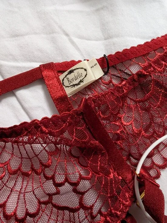 NWT Bordelle Sensu Balconnette Bra & Ouvert Brief Burnt Red size M - Picture 6 of 9